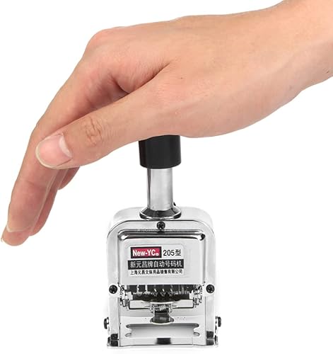 Miniatura 2 de Sello de números autoentintado de 7 dígitos, máquina de numeración automática de metal, kit de sellos de números de metal, papelería de escritorio