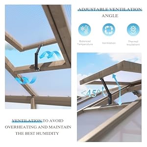 VEIKOU 8’x14’ Greenhouses for Outdoors, Walk-in Wood Greenhouse with Cedar Frame & Adjustable Vent, Garden Green House with 6MM Thick Polycarbonate Panel for Outside, Backyard, Light Brown Mocha VEIKOU 8×14 Greenhouses for Outdoors Walk in Wood Greenhouse with Cedar Frame Adjustable Vent Garden Green House with 6MM Thick Polycarbonate Panel for Outside Backyard Light Brown Mocha