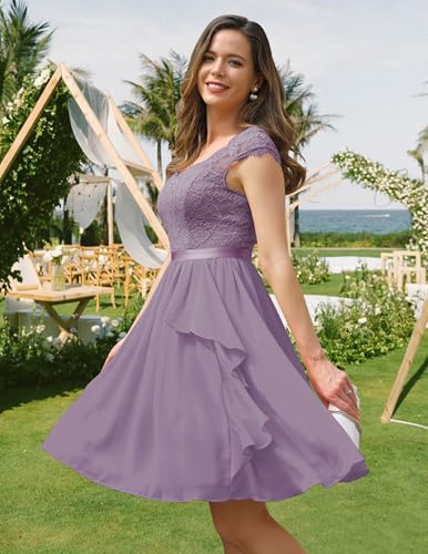 Image of Wedtrend Women's Bridesmaid Dresses Short Prom Dress Ruffle Semi Formal Cocktail Dresses Floral Homecoming Dress