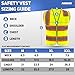 Neiko High Visibility Safety Vest ANSI Class 2, 3 Pockets, Neon Yellow, Extra-Large (XL)