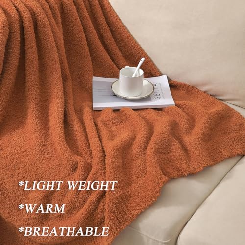 bearberry Super Soft Fluffy Throw Blanket Lightweight Cozy Warm Throw Blankets for Couch Bed Sofa All Season (Caramel, 53”x71”) — view 5