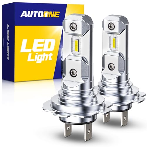 Image of AUTOONE H7 Light Bulbs, 1:1 Mini Size, 60,000LM Brightness, 6500K Cool White, Easy 3 Min Plug and Play, IP68 Rated, Long Lifespan, Pack of 2