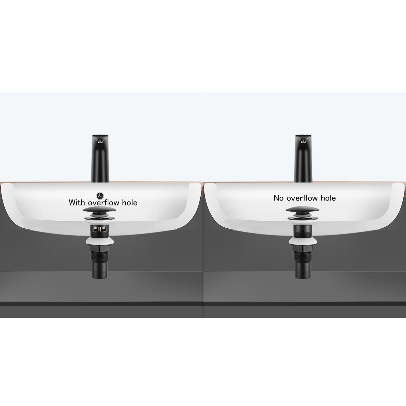 Piletta Lavabo Nero Piletta Lavabo Bagno Pop Up Piletta Di Scarico Lavabo Universale G1 1/4“ Scarico A Scomparsa Tutto In Rame, nero, Ci Sono Dei Buchi