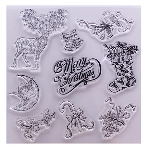 Sello de silicona transparente de Navidad para álbumes de recortes, álbumes de fotos, tarjetas de papel decorativas