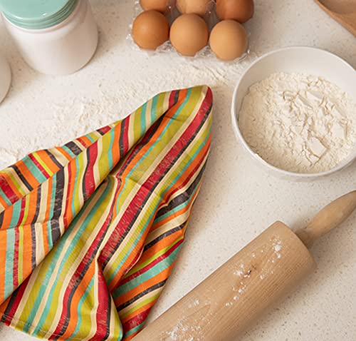 Noteworthydesigns Modern Kitchen Towels, Geometry Towels, Retro Kitchen Decor, Vintage Kitchen Accessories, For Mid Century Modern 1950S Style, Blue Brown Green Orange Yellow Red 18X23 #TOP7