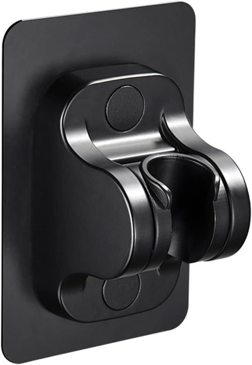 Mkauyycb Black Shower Wand Holder Showerhead Bracket, Self-Adhesive, No Drilling Required, Universal Fit