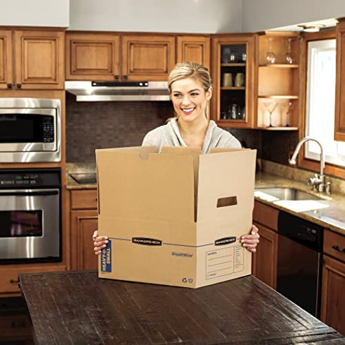 Bankers Box Smoothmove Heavy-Duty Kitchen Moving Boxes, Tape-Free Assembly, Easy Carry Handles, Small, 15 X 12 X 10 Inches, Kraft, 8 Pack (7710201) #TOP7