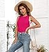 AUHEGN Womens Tank Tops Summer Sleeveless Racerback Casual Basic Ribbed Shirts Rose Red Medium