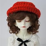 JD012 7-8inch Short Baby Wave Sophia Mohair 1/4 MSD BJD Doll Wig (l.t Brown m11)
