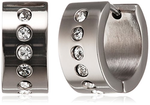 Pure Grey orecchini ad anello da donna in titanio con zirconi 23457