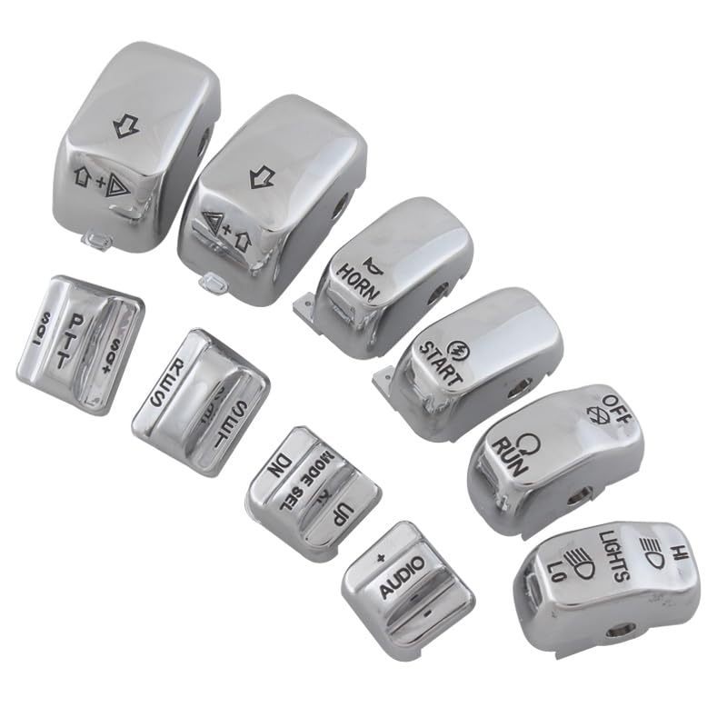 TrichTu マウントハンドコントロールスイッチハウジングボタンカバーキャップキット 1996-2013 ハーレーツーリングモデル