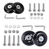 4pcs (45 x 18 mm) Replacement Wheels for Suitcase Rubber Wheels Replacement Wheels Wheel for Trolley Samsonite Hard Case Wheels with Ball Bearing Replacement Parts Repair Set