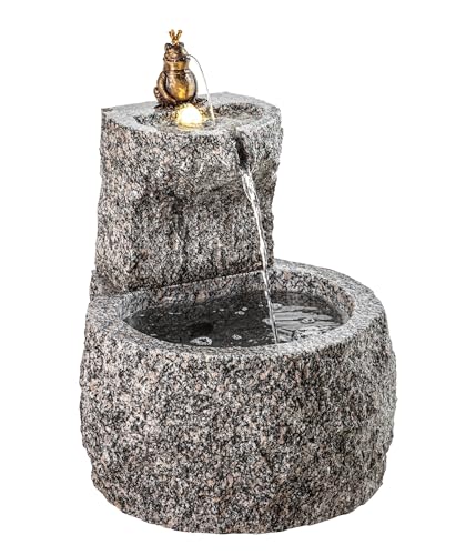Dehner Gartenbrunnen Froschkönig mit LED Beleuchtung, Ø ca. 50...