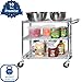 Seville Classics UltraDurable NSF Commercial Heavy Duty Metal Rolling Utility Cart, w/ Steel Shelves, Handle Bar for Restaurant, Garage, Warehouse, Kitchen, Office, Top Shelf (36