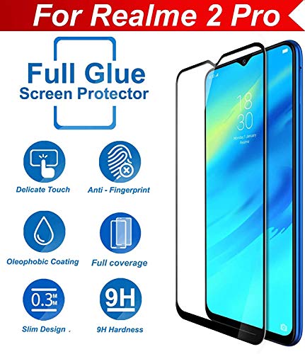 Image of Screen Protector for Realme 2 Pro | Realme U1 (Black) Tempered Glass Edge-to-Edge 6D Screen Guard With Installation Kit