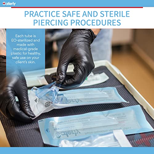 Saferly Body Piercing Needle Receiving Tubes - 8mm Plastic Disposable Piercing Needle Receiving Tubes - Body Jewelry Piercing Supplies (Box of 50)