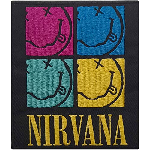Patch tissé Nirvana Happy Face Squares pour homme