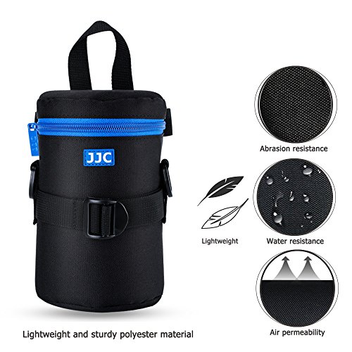 Image of JJC Deluxe Lens Case Pouch for Canon EF 75-300mm f4.5-5.6 /EF 24-105mm f4L /EF 16-35mm F4L /RF 75-300mm f4-5.6,Nikon AF-S 24-70mm f2.8 /16-35mm f4G /70-300mm f4.5-6.3G & More Lens below 3.15 inch x 6.1 inch(D x L)