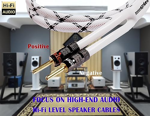 InnoStars Fio de alto-falante 12AWG OFC HiFi com dois plugues de ponta banana banhados a ouro (4,5 m