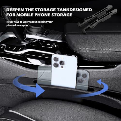 YGDMD 2PCS Deepened Car Seat Gap Filler Organizer,Multi-Purpose 2 in 1 Car Gap Filler with Bottom Charging Opening for Avoiding Item Falling,Universal No Drop Seat Guard for Cars - Thumbnail 5