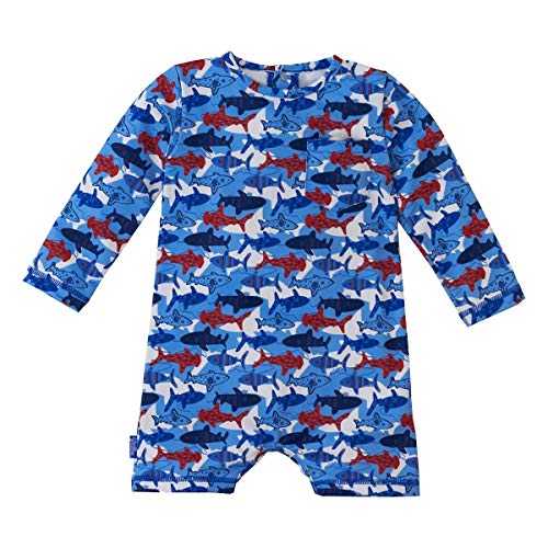 UV SKINZ UPF50+ Baby Boy UV Sunzie - Americana Sharks - 6/12m
