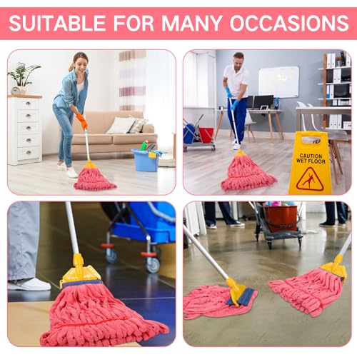 Image of Lallisa 10 Pcs Commercial Mop Head Replacement Tube Microfiber Mop Heads for Floor Cleaning Industrial Mop Heads Looped End Wet Mop Head Refill for Home Commercial Industrial Use (Red,18 oz)