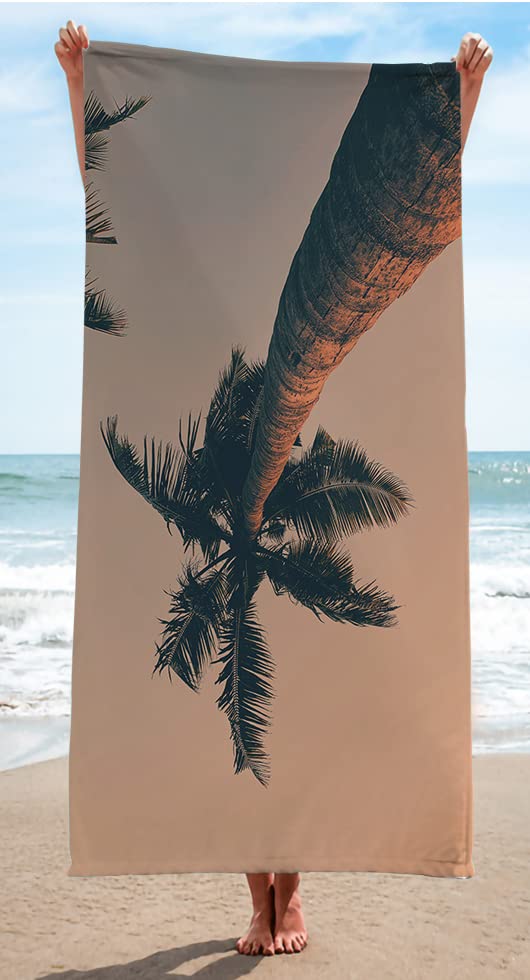 Sunset - Telo Mare Con Albero Di Cocco per Adulti, Extra Large, 180 X