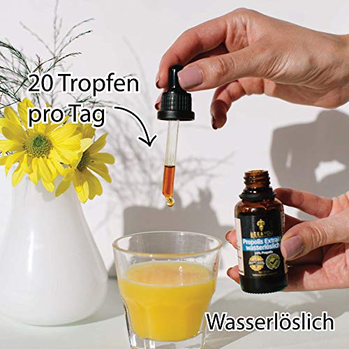 BEE&YOU Propolis Tinktur Tropfen, Extrakt wasserlöslich 10% (30 ml), ohne Alkohol, flüssig, Standardisiert, Keine Zusatzstoffe, auch für Kinder & Tiere geeignet Vergleichssieger 2022 – Bild 5