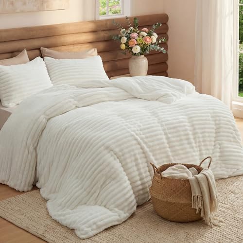 Bedsure Comforter Set Queen Size - GentleSoft™ 3 Pieces Double-Si...