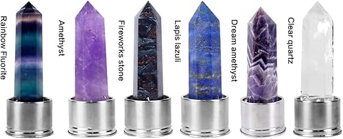 Miniatura 2 de Botella de agua de bambú de cristal de lapislázuli, botella de agua curativa de cristal, infusor para curación, botella de agua de torre con piedras