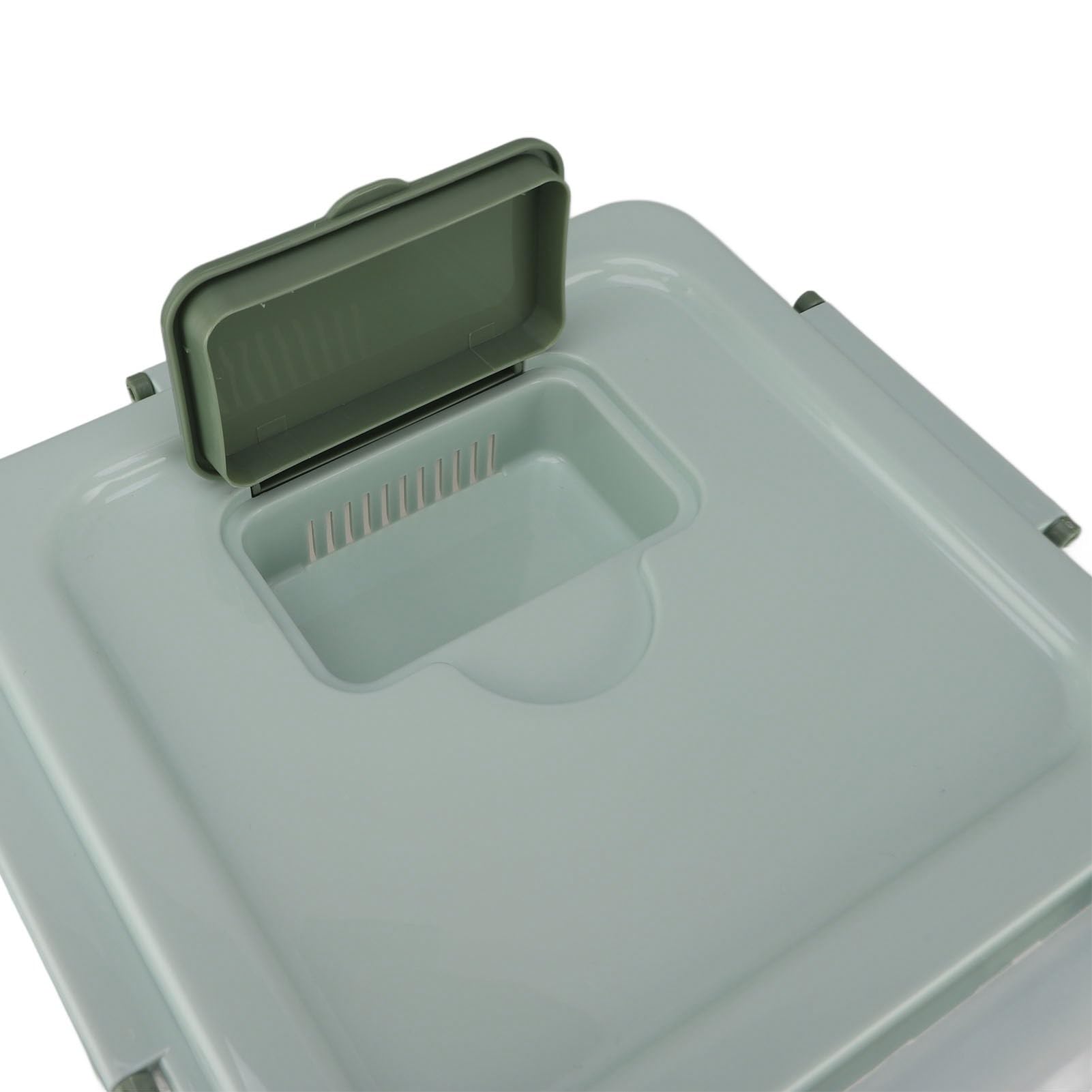 Contenitore per la Conservazione del Riso Ermetico, Verde Menta, 25 Litri, Organizer per Alimenti da, con Coperchio a Chiusura Facile, per Farina di Cereali, Cibo per Animali Domestici, (25