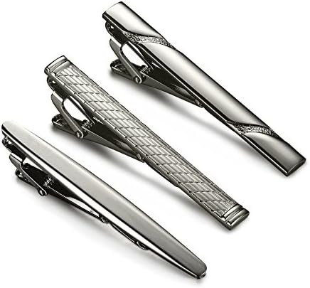 Jstyle 3 Pcs Tie Clips for Men Tie Bar Clip Set for Regular Ties Necktie Wedding Business