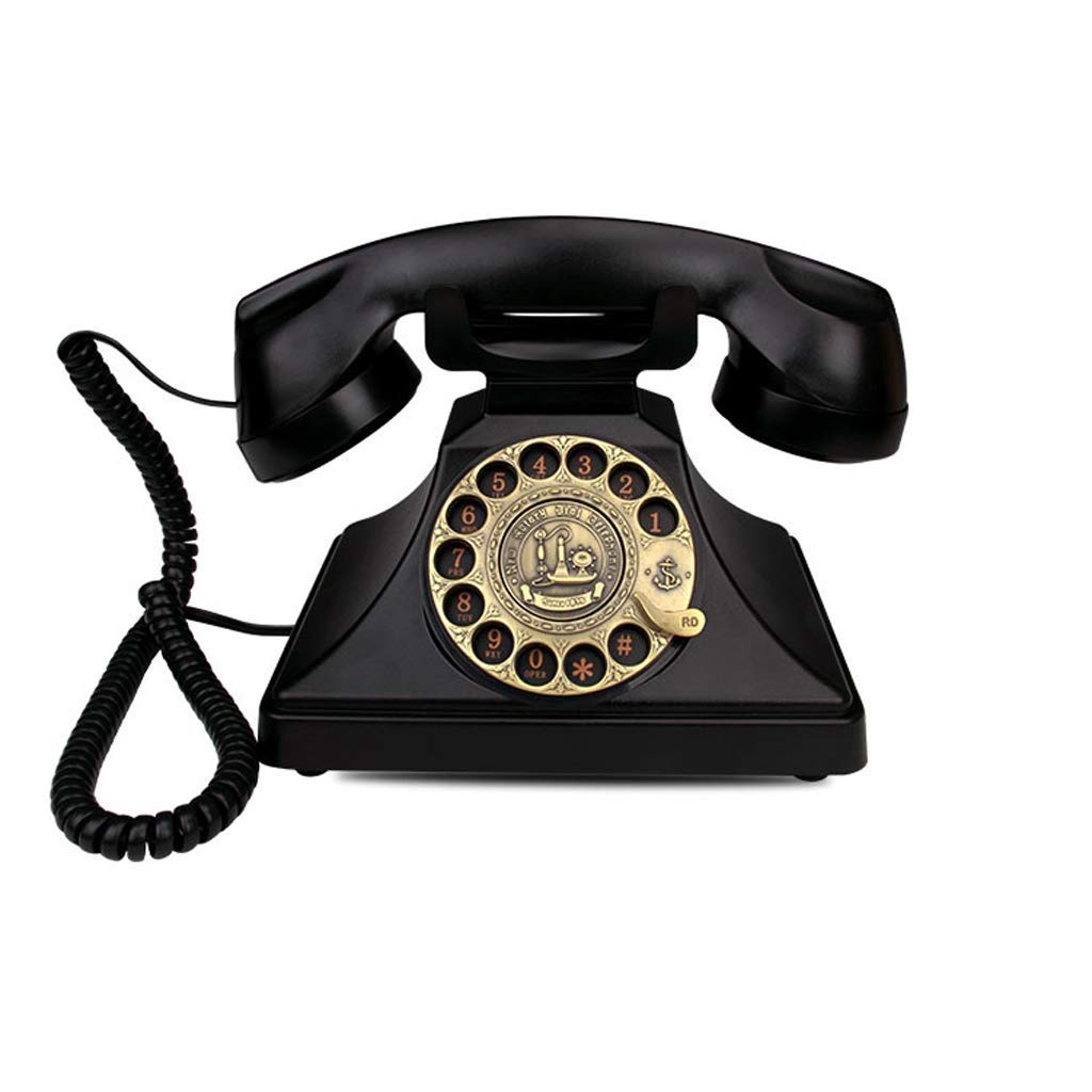 Téléphone rétro à cadran rotatif filaire haut-parleur pour salon élégant