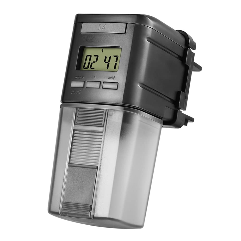 YARNOW 1 Alimentatore Automatico Per Pesci Alimentatore Automatico Per Pesci Per Acquario Pulsante Schermo Lcd Distributore Di Cibo Per 1-4 Volte