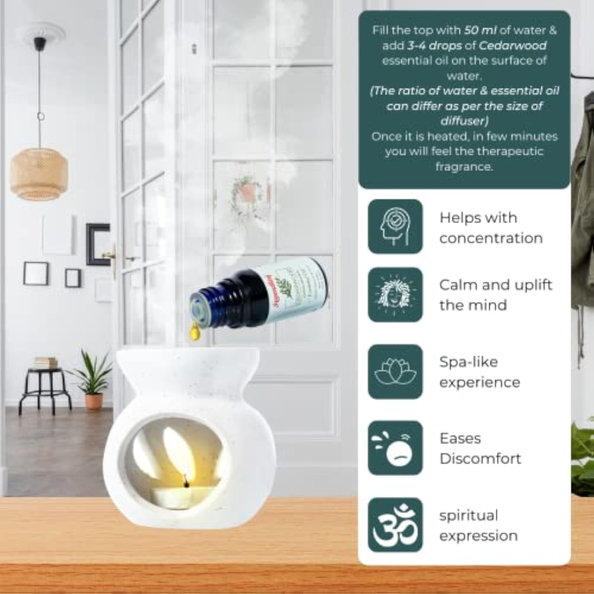 Cedarwood Essential Oil, 10ml for Aroma Diffuser