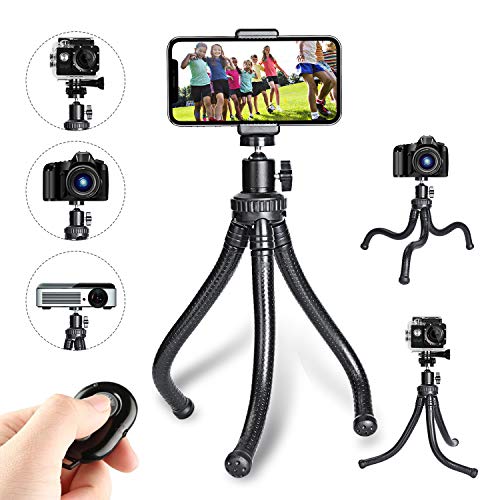 Leypin Flexible Phone Tripod,Portable and Adjustable Phone Tripod Stand with Wireless Remote