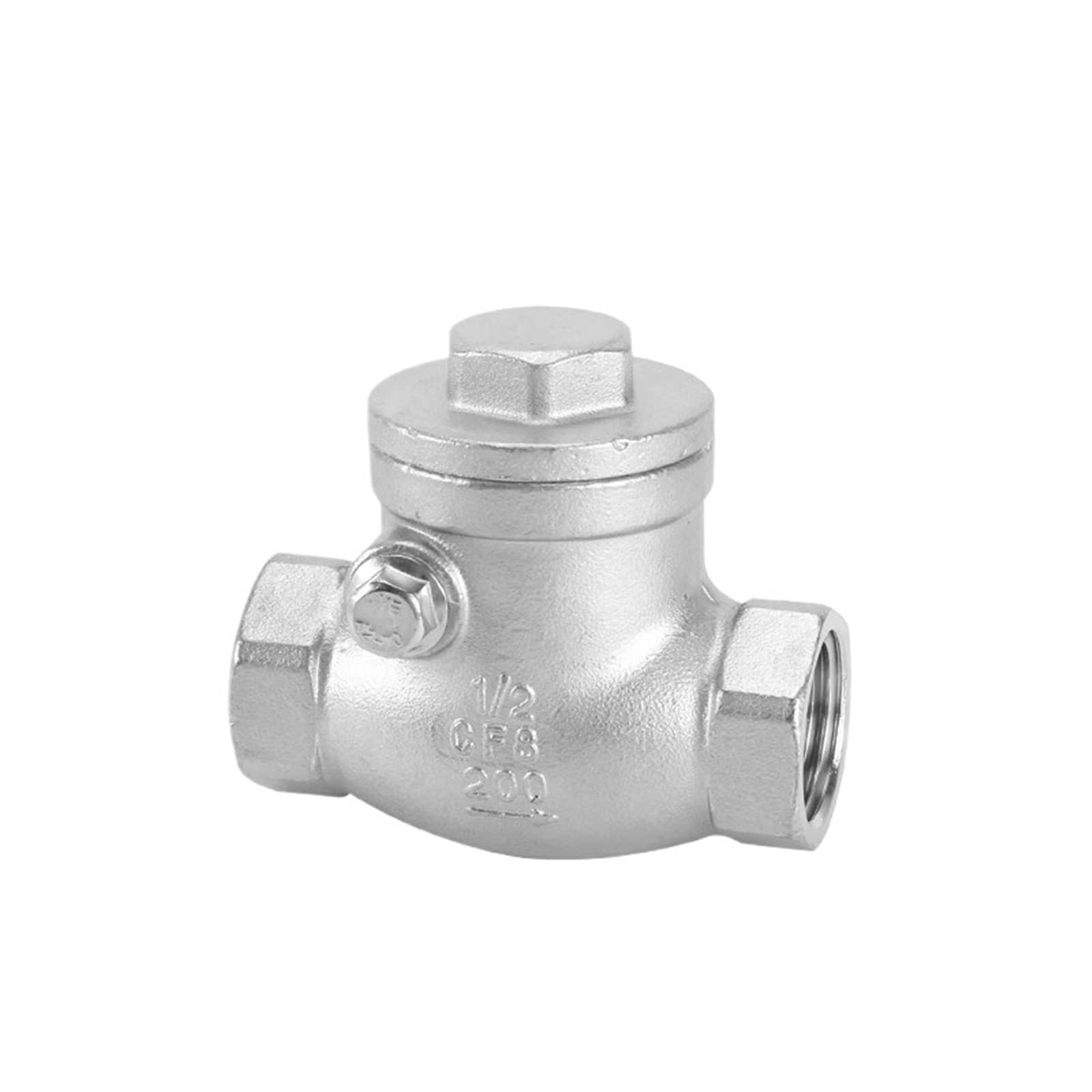 Uyzndkvsi 1I2 -1Pcs 304 Stainless Steel Check Valve Internal Thread Horizontal Swing Type Check Valve(1I2-1Pcs)