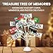 MEIN SCHATZ Money Tree Gift Card Holder with 10 Clips & LED Lighted Tips - White Money Tree Gift Holder for Cash - Ideal Present for Wedding, Birthday, Easter & Christmas - Photo & Gift Card Tree