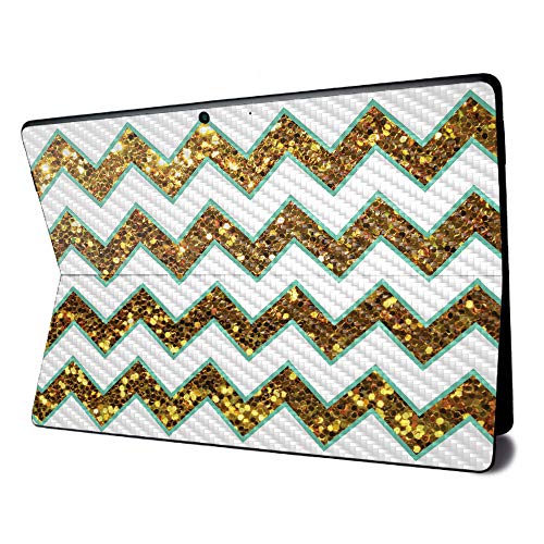 Image of MightySkins Carbon Fiber Skin for Microsoft Surface Pro X - Glitzy Chevron | Textured Carbon Fiber Finish | Easy to Apply, Remove, and Change Styles | Made in The USA