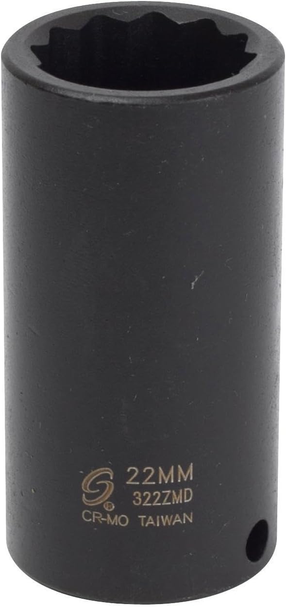 Sunex 322ZMD 3/8-Inch 22-Mm 12-Point Deep Impact Socket