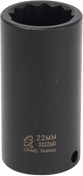 Sunex 322ZMD 3/8-Inch 22-Mm 12-Point Deep Impact Socket