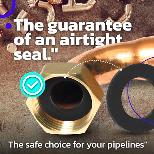 DOJA Barcelona | Racor Flachdichtung | 3/8 | Pack 25 | Springbrunnen Dichtung | Dusch Dichtungsringe | Wasserhahn Dichtung | Spüle Flachdichtung, Sanitär Dichtung, Waschbecken Gummidichtung