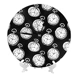 Nevjipu Orologi da parete a batteria, 25,4 cm, orologio da tasca vintage con stampa, moderno, silenzioso, piccolo orologio da parete per soggiorno, ufficio, cucina, bagno, decorazione decorativa con