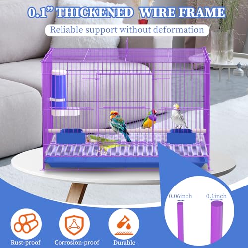 Image of Luxury Metal Bird Cage - Designed for Small to Medium-Sized Birds, 20-Inch Large Capacity, Suitable for Parrots, Finches, Cockatiels, and More Pet Birds