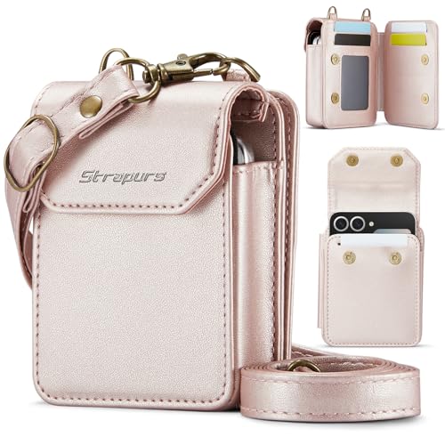 Strapurs SAMSUNG GALAXY Z FLIP 6 WALLET CASE Fit For Galaxy Z Flip 6 5 4 3 Case Wallet Crossbody cover