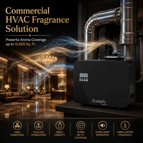 Image of STARQ DuctPro HVAC Smart Air Scent Diffuser Waterless Aroma Machine with App Control Cold Atomization Ultra Quiet No Heat for Home Commercial Use Includes 300ml Starter Perfume