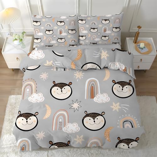 Funda Nórdica Cama 180 Mono, Funda Edredon 240x260cm Microfibra Suave, Ropa de Cama Arcoíris 3 Piezas - Funda Nordica Bohemio y 2 Funda de Almohada 50x75 con Cremallera, Y-150