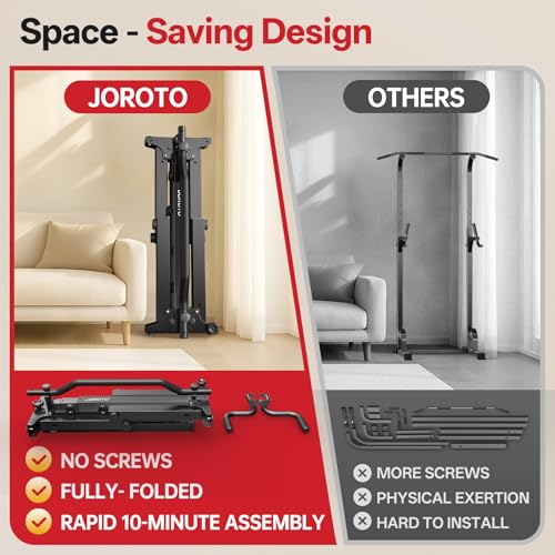 JOROTO Foldable Power Tower Pull Up Bar Station, Height Adjustable Adjust Chin Up Bar Stand, 5-in-1 Workout Dip Station For Home Gym Strength Training Equipment, 380LBS/172KG Capacity - Image 5