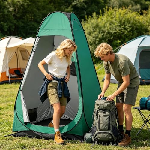 Tente de toilette portable et pliante avec protection intimité totale