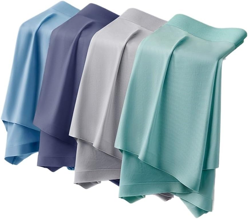 Thin Seamless Ice Silk Men's Underwear Medium Waist Fat Guy Flat Corner Pants